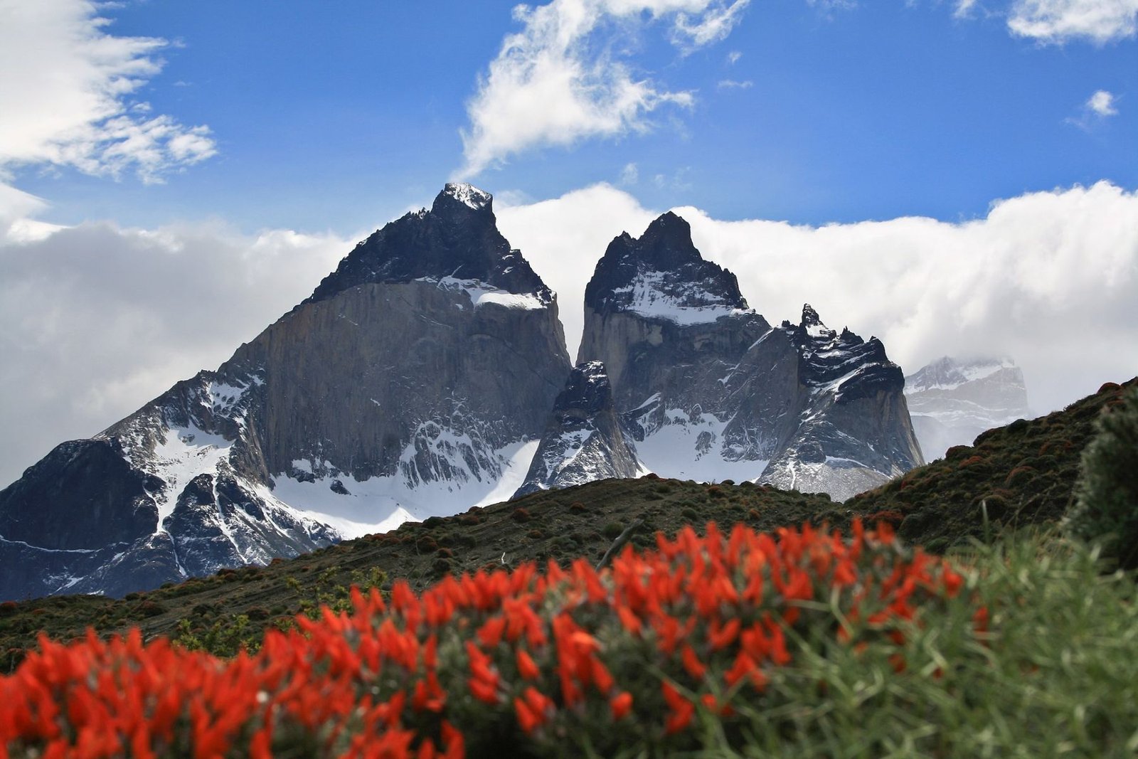 Os Cuernos del Paine, no Parque Nacional Torres del Paine